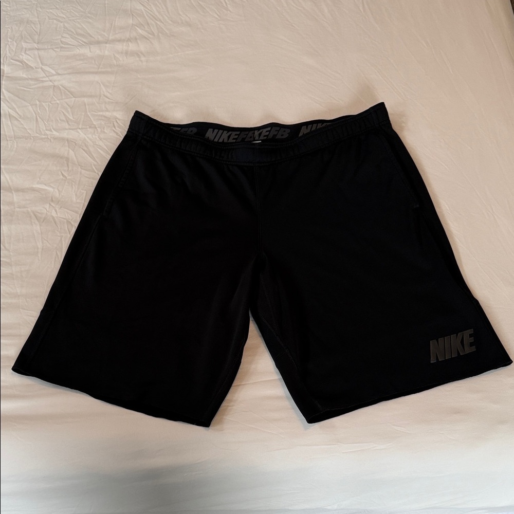 Nike Black Athletic Training Shorts with Logo